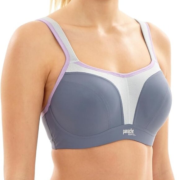 EUC Panache Women's Ultimate High Impact Underwire Sports Bra, Gray, Size 32G - Picture 1 of 16